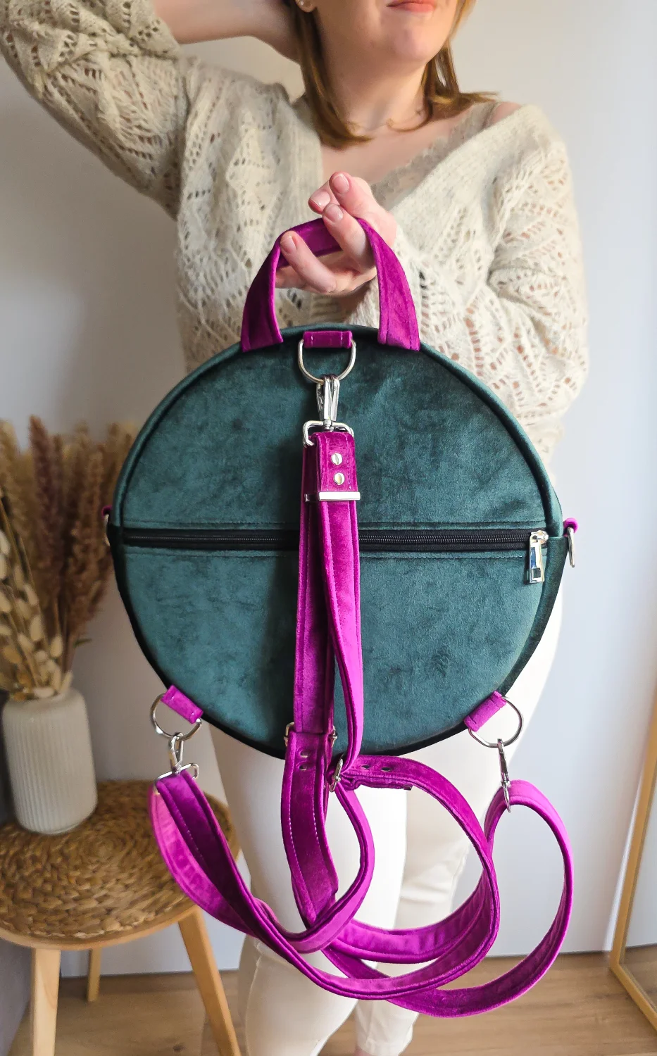 Plecak Okrągły Kolorowy Czapla