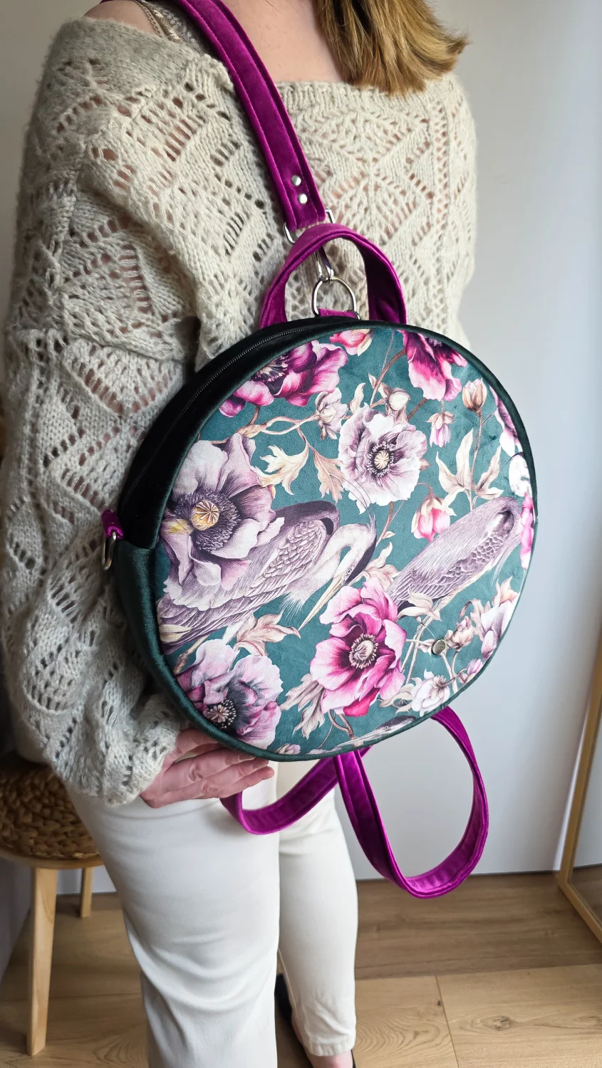 Plecak Okrągły Kolorowy Czapla