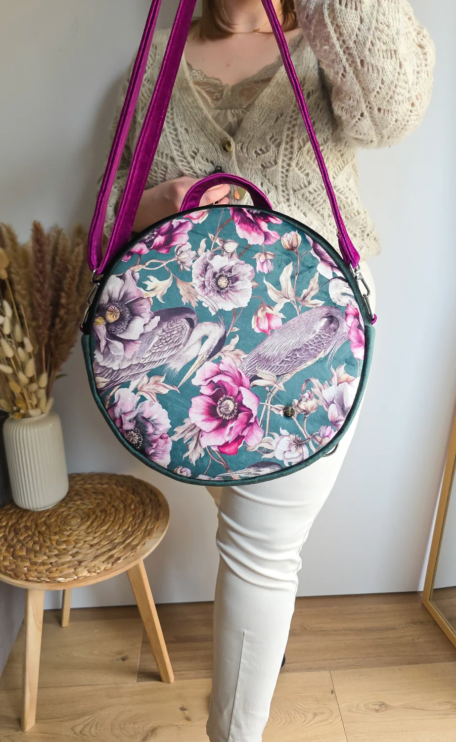 Plecak Okrągły Kolorowy Czapla