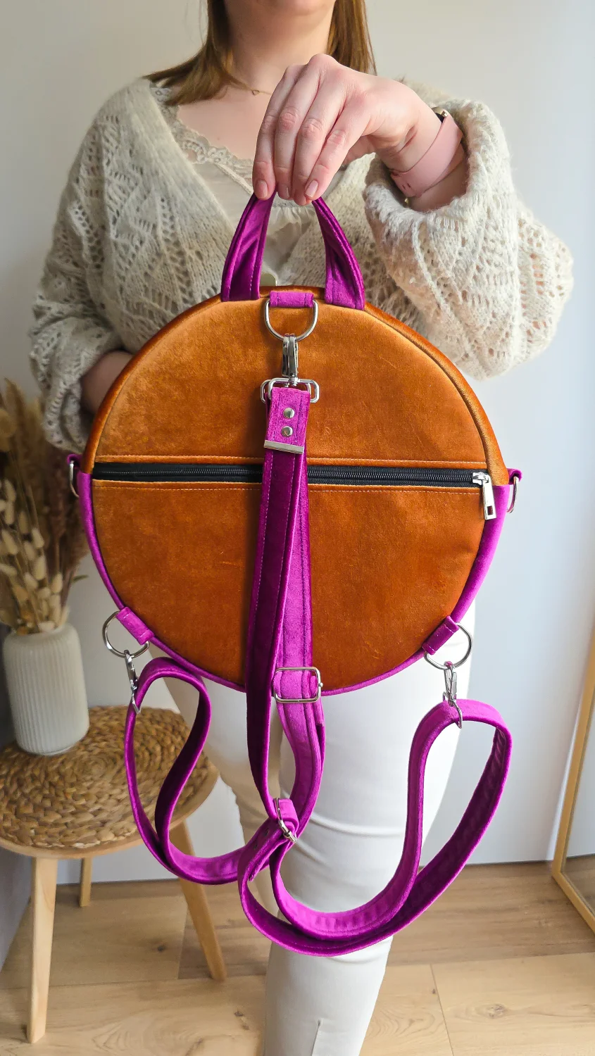 Plecak Okrągły Damski Czapla Pomarańczowy