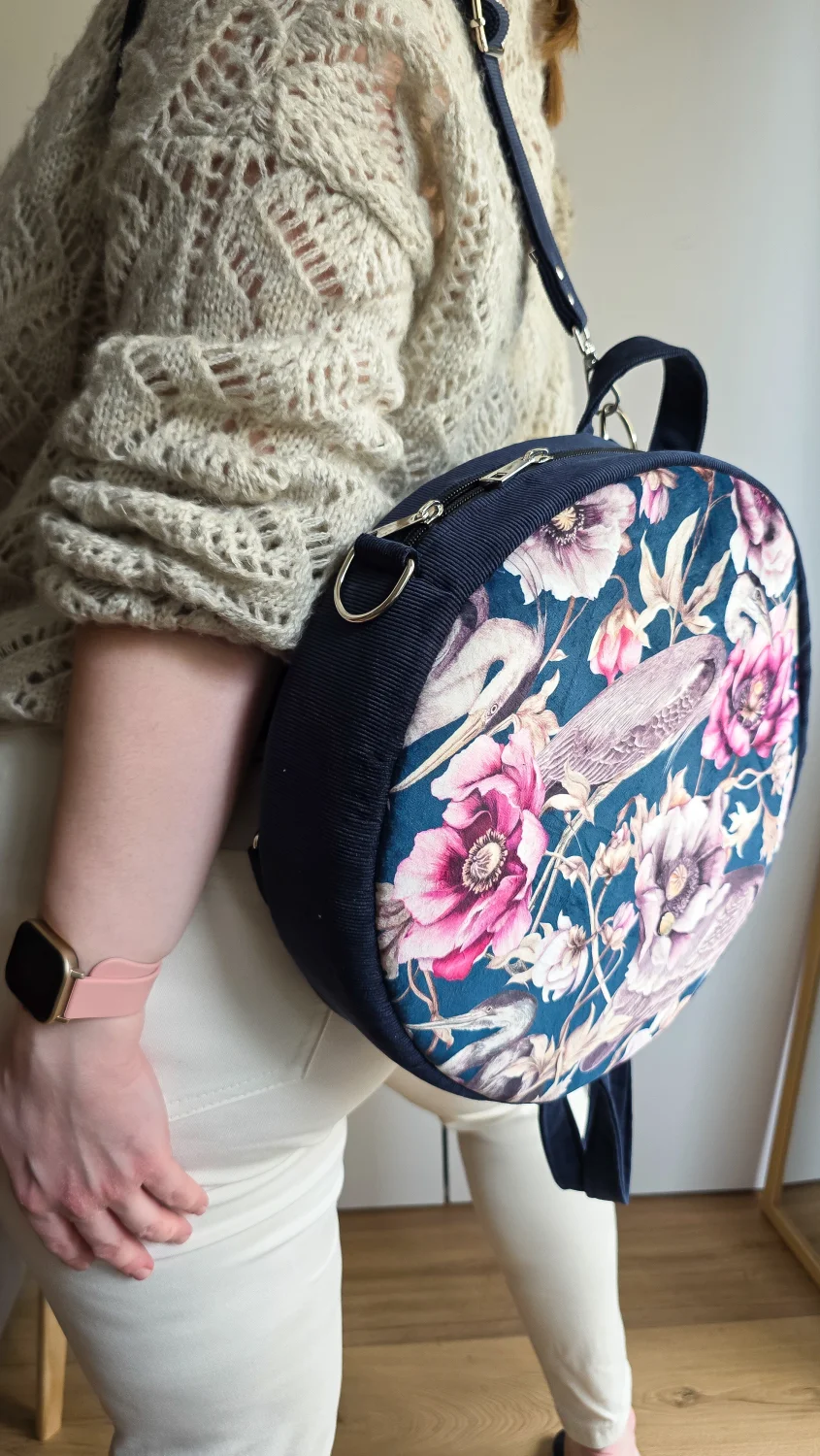 Plecak Okrągły Damski Czapla Granatowy